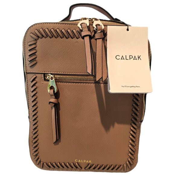 NWT $108 CALPAK KAYA MINI FAUX LEATHER BACKPACK IN CLASSIC CARAMEL main image 8